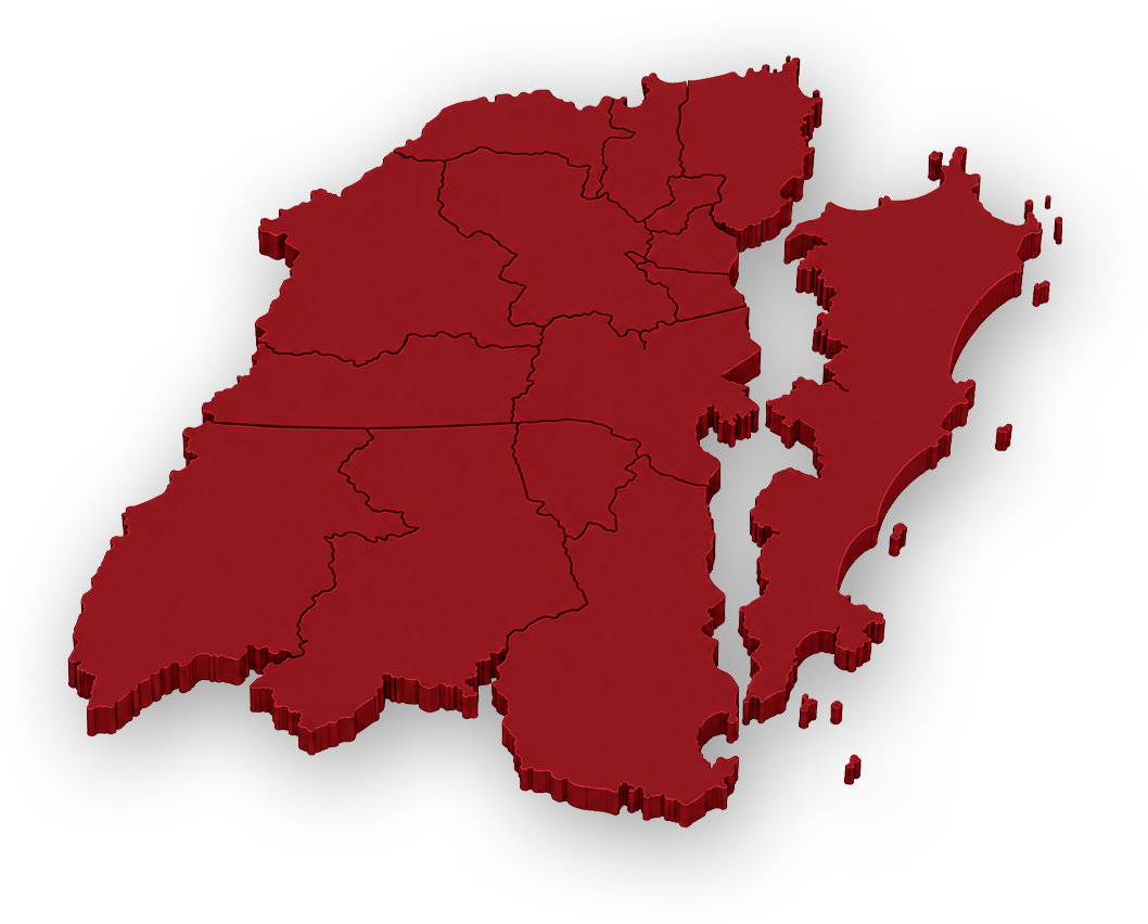Mapa regional em destaque vermelho